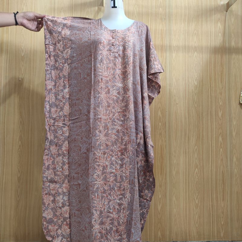 Batik Mahoni by Huza, model Longdres Kalong Soft (kancing), daster kalong ekslusif, daster cantik ke