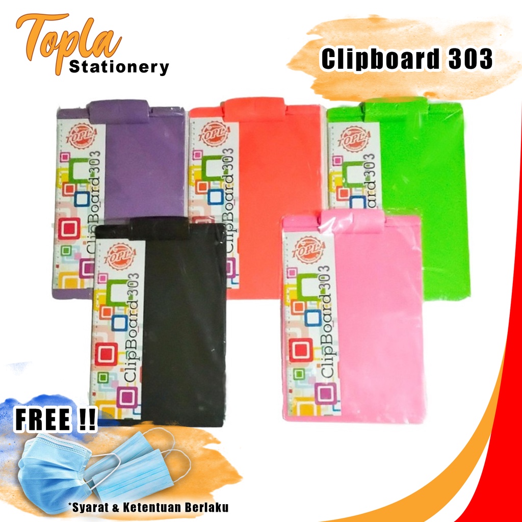 

TOPLA Clipboard F4 Papan Ujian Papan Jalan Alas Ujian Folio Warna Premium Perlengkapan Sekolah Alat Tulis Sekolah Tatakan Ujian