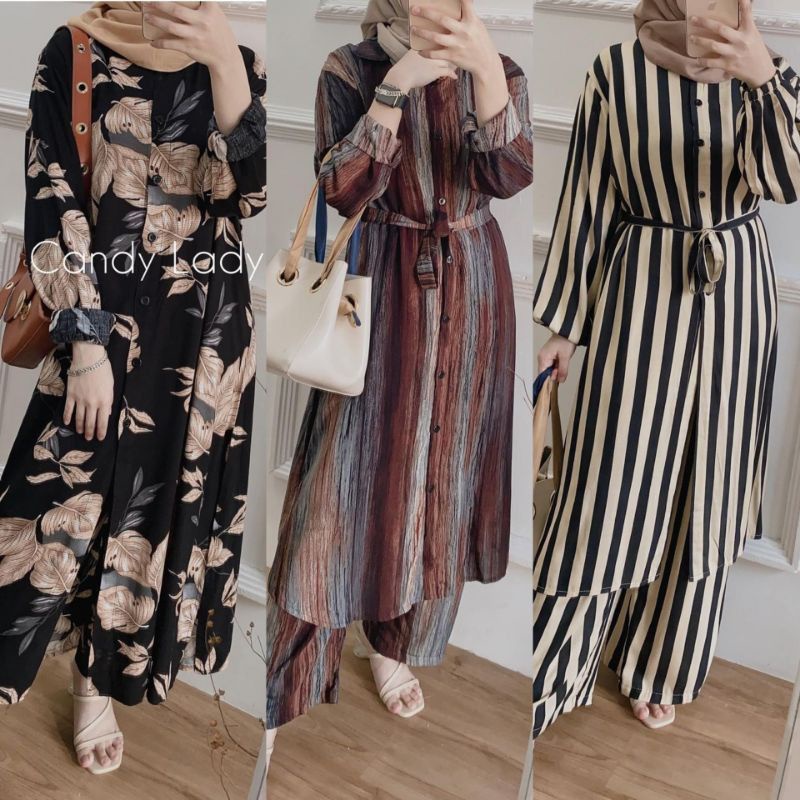 MANDA ONE SET / SETELAN RAYON DAILY ONE SET BAJU SETELAN WANITA KEKINIAN