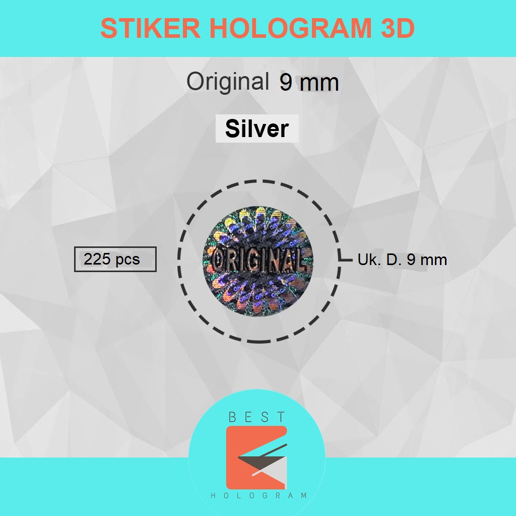 Stiker Hologram 3D Original uk.d. 9 mm silver - segel rusak motif sarang tawon