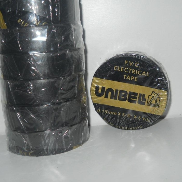 Unibell Isolasi Hitam Kecil 0,18 x 5/8&quot; x 5 yard