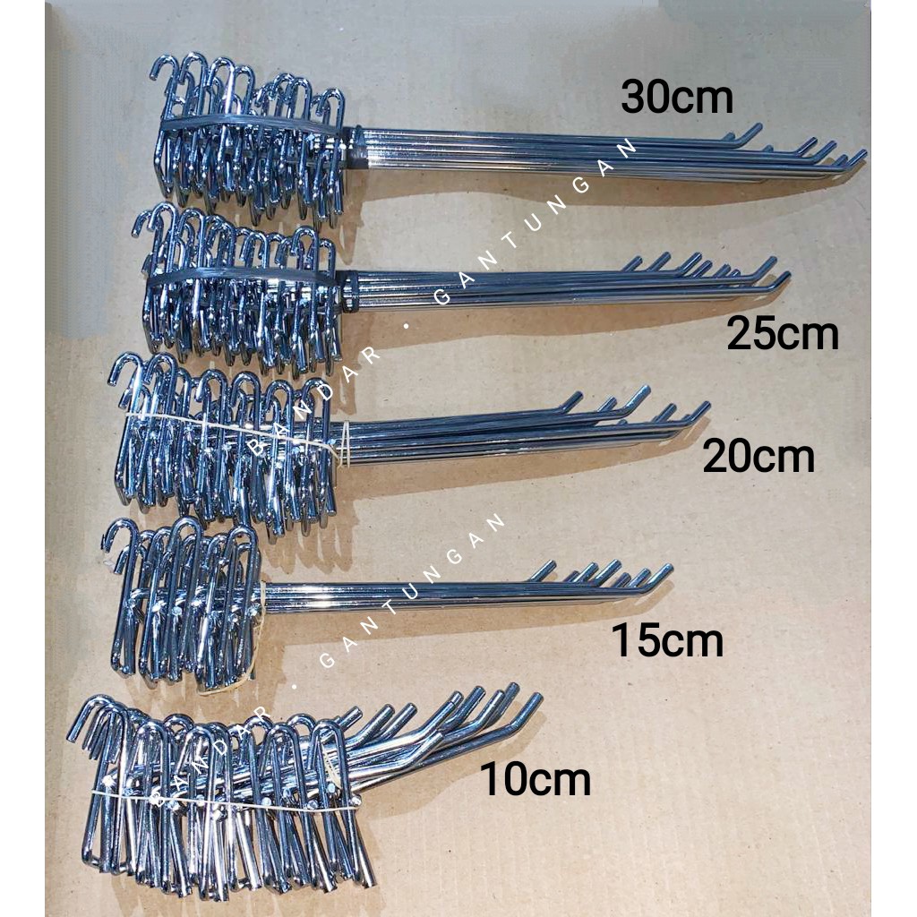 Hook Stik Ram Cantolan Ram 10 Cm Cantelan Aksesoris Display Cantelan Ram Besi Kait Croom Tebal(BH)