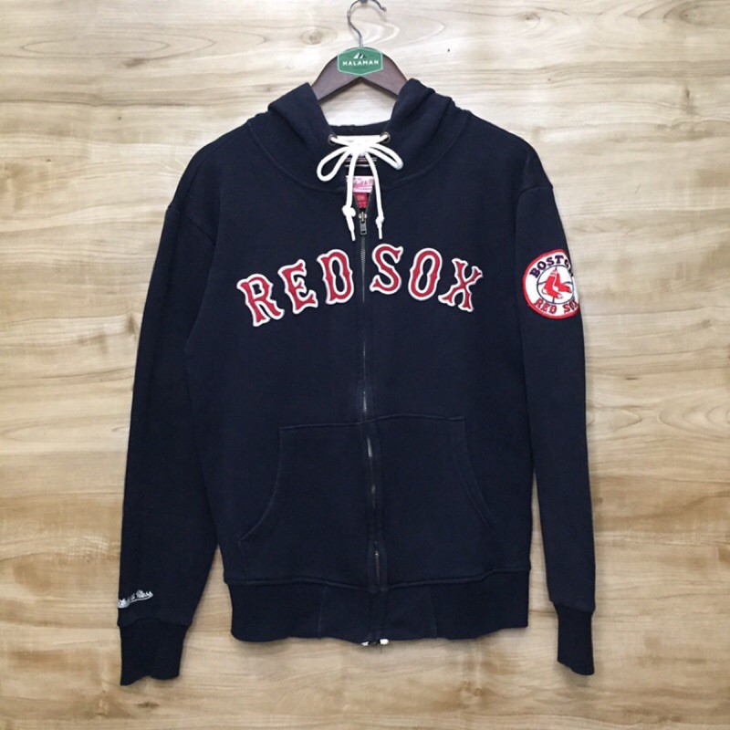 HOODIE MLB RED SOX ORIGINAL SECOND BY MITCHEL & NESS VINTAGE