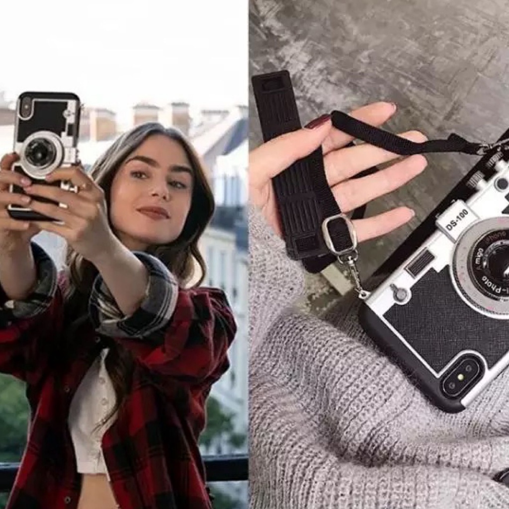 Camera retro case sling iphone 7 8 plus x xs max xr 11 12 13 pro max