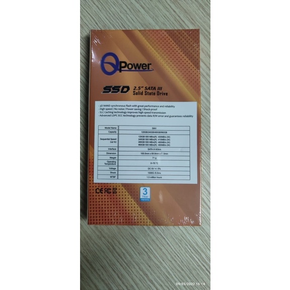 SSD QPOWER 2.5&quot; SATA ( 120GB / 240GB / 480GB ) - Garansi 3 Tahun