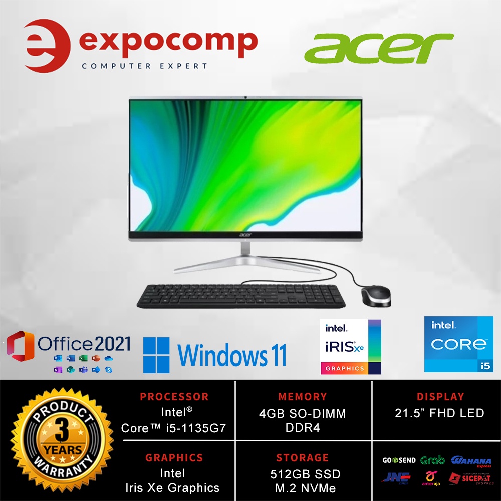 ACER PC ALL IN ONE C22-1650  CORE i5-1135G7