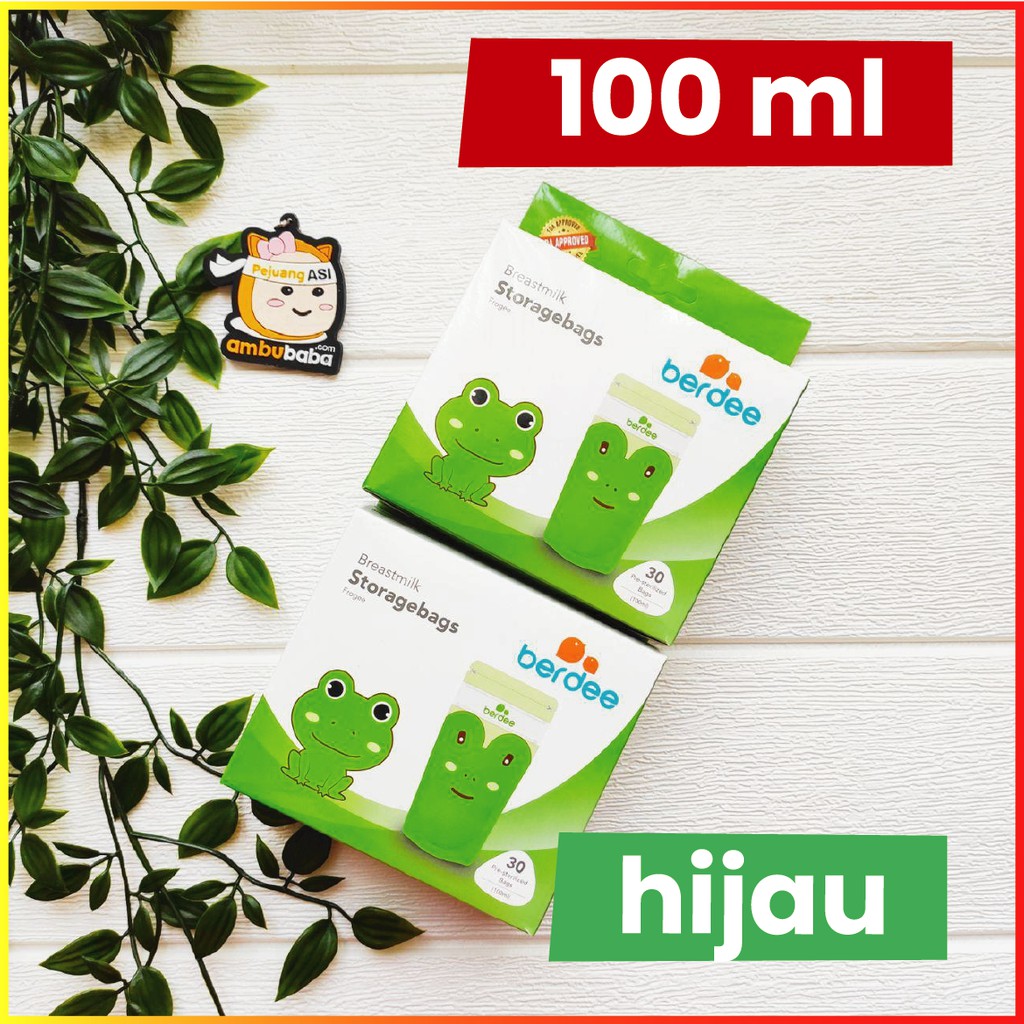 BERDEE Kantong Asi Breastmilk Bag Storage 100 ml dan 150 ml Lucu Pink Biru Kuning Hijau Abu