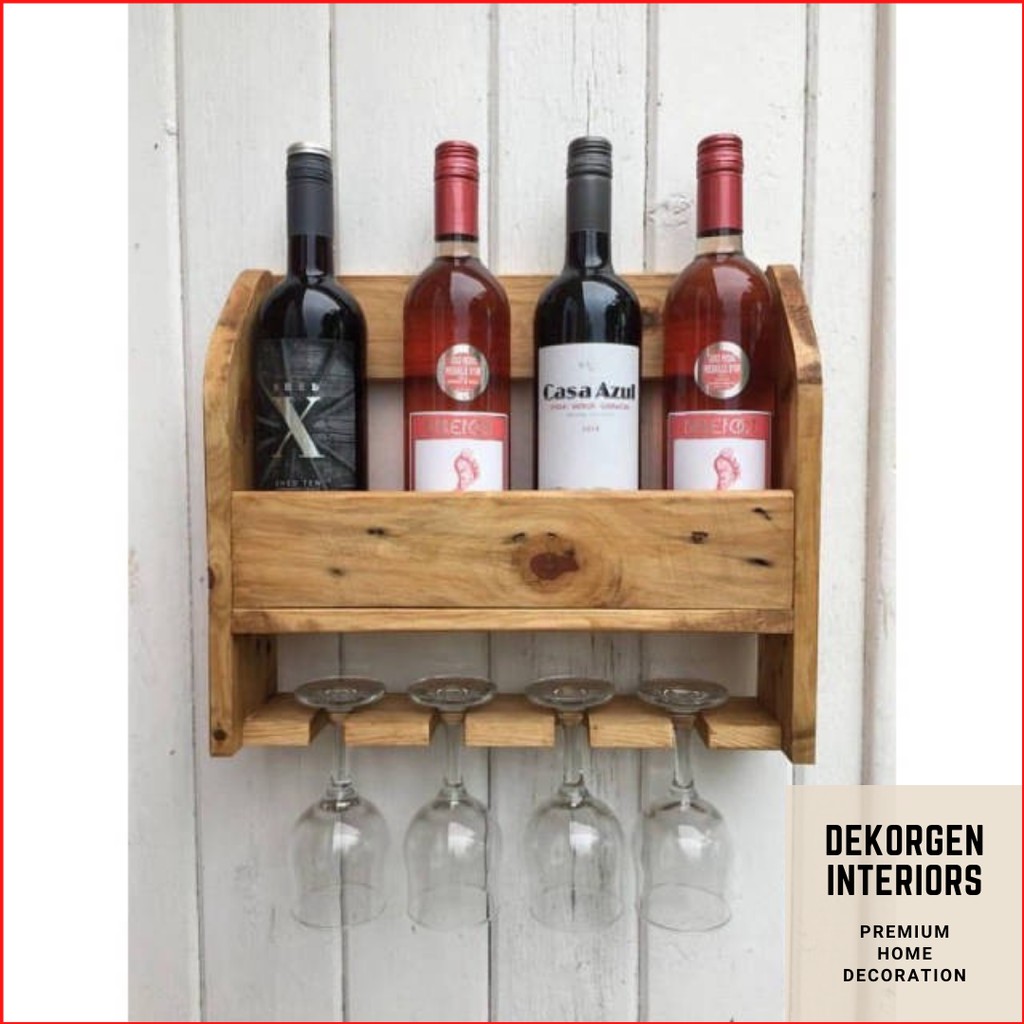 Rak Botol Rak Wine Rak Minuman Bar Tempel Dinding Rak Minuman Cafe Hiasan Dinding Rak Dinding