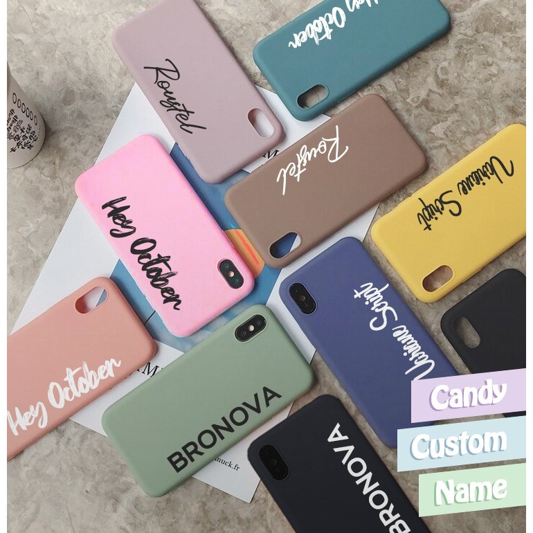 Custom Nama Softcase Printing Iphone 6 7 8 X 11 Oppo a52 a53 Samsung Vivo Y30 Y50 Xiaomi 8a 8 Realme