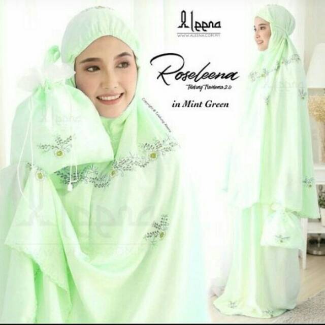 MUKENA BORDIR KATUN ROSELLA HIJAU