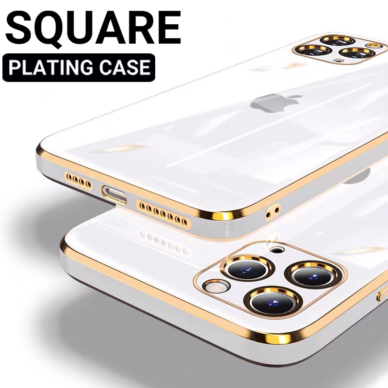 Case iphone 12 pro max phone case bingkai persegi untuk