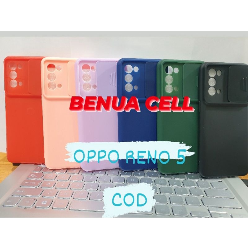 SLIDE CASE OPPP RENO 5 - SOFCASE SLIDE OPPO RENO 5 PELINDUNG KAMERA