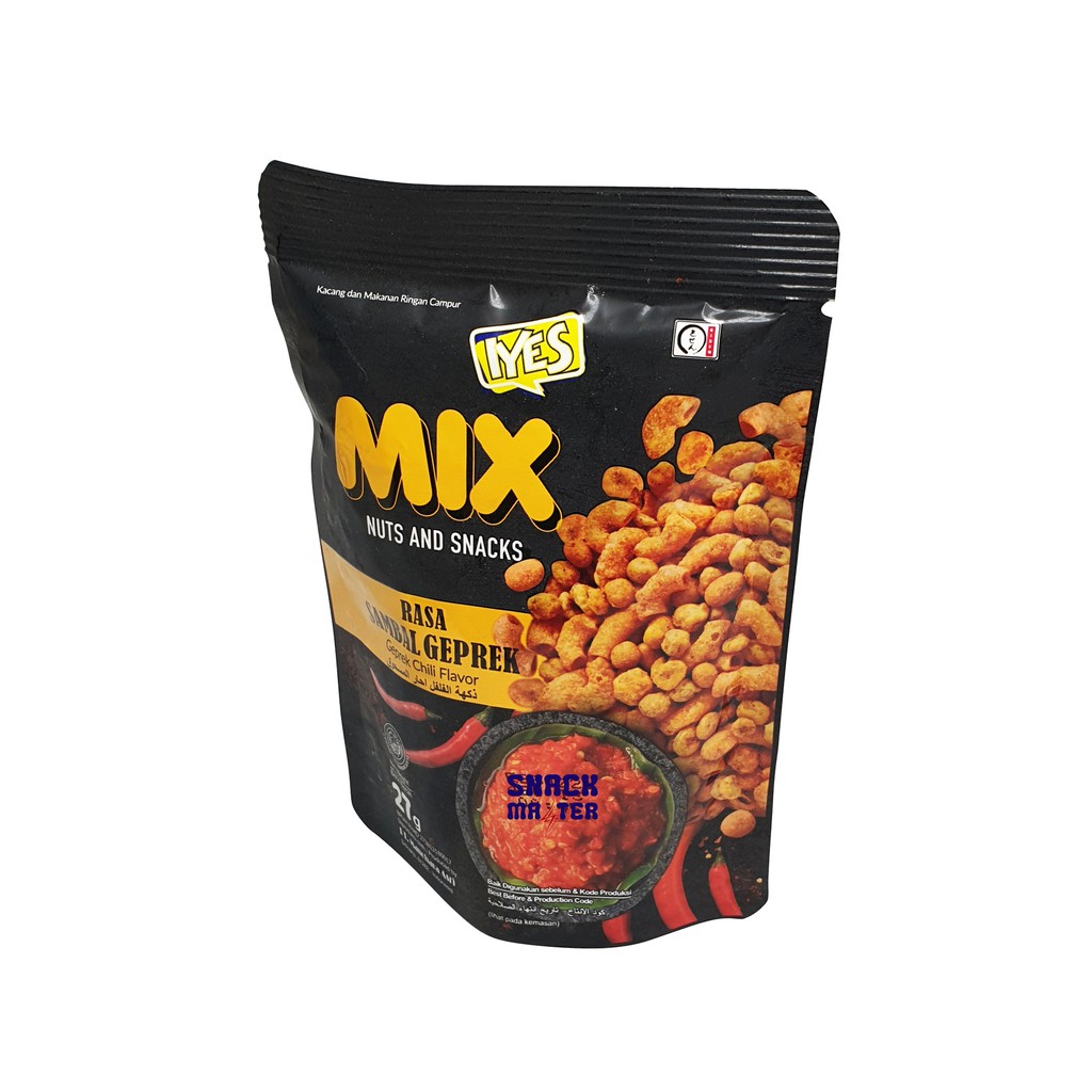 Iyes Mix Nut & Snack Sambal Geprek - Netto 27 gr