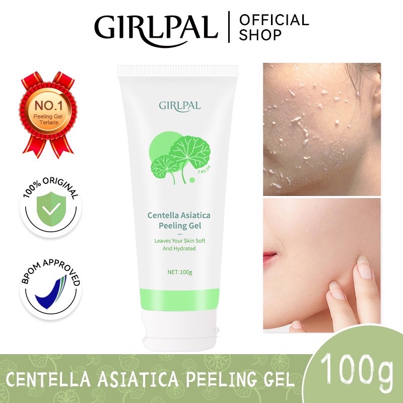 BISA COD - [BPOM] GIRLPAL Centella Asiatica Peeling Gel 100g Facial Glowing Blackhead Cleaner Body Exfoliating Mencerahkan Dan Mengangkat Sel Kulit Mati