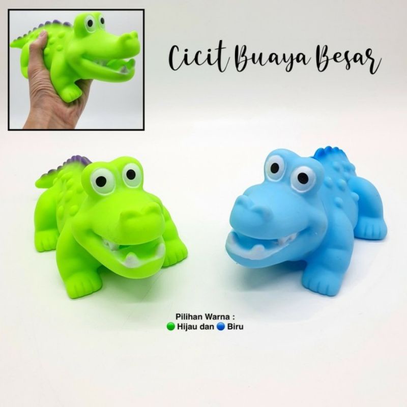 Cute Mainan Buaya Karet Pencet Bunyi Lucu Mainan Binatang