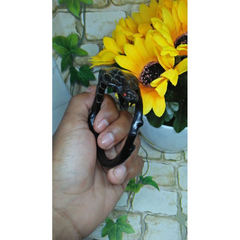 gelang akar bahar ukir kobra ori