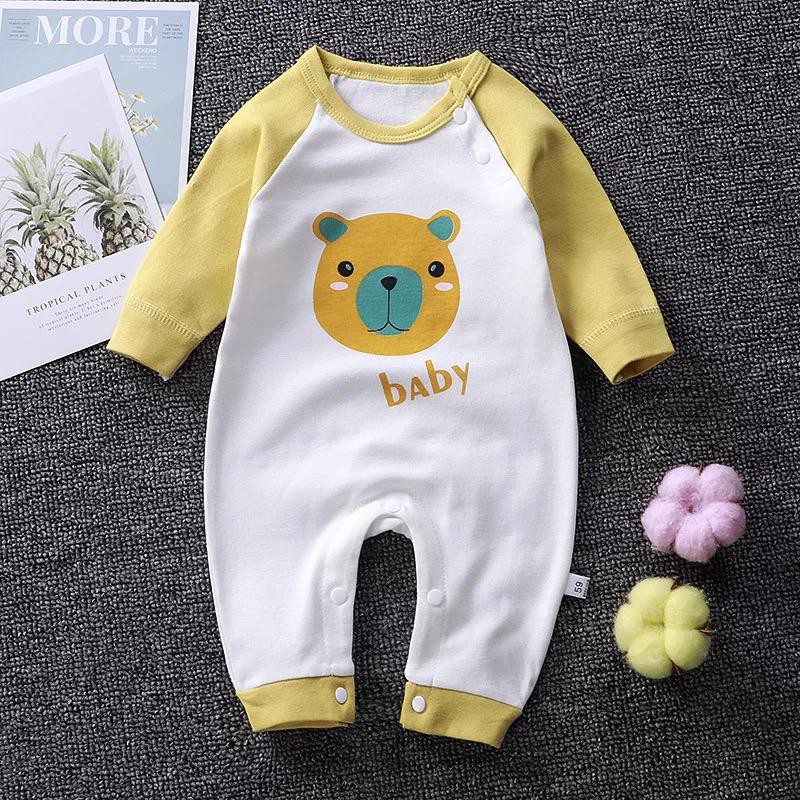 Jumsuit bayi perempuan newborn jumper bayi laki laki 0 3 6 9 12 bulan baju bayi lengan panjang lucu ada kancing bahu