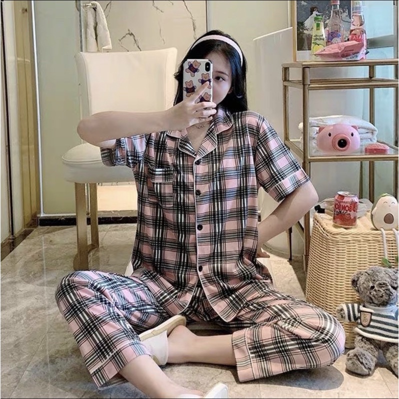 JC- PIYAMA SET Import CP / Piyama wanita Import terbaru / Piyama Import Korean Style-Square List Salem CP