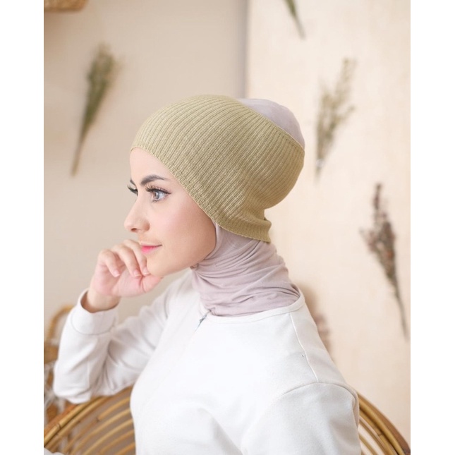 INNER RAJUT POLOS PREMIUM KNIT BANDANA / BANDANA RAJUT INER MUSLIMAH