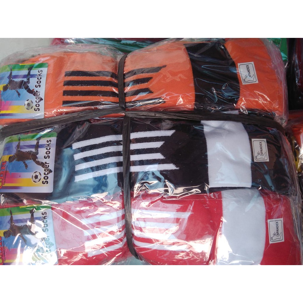 Kaos Kaki Bola Panjang dan Futsal Dewasa (Bahan Poly spandex,dewasa,motif garis,bisa COD)