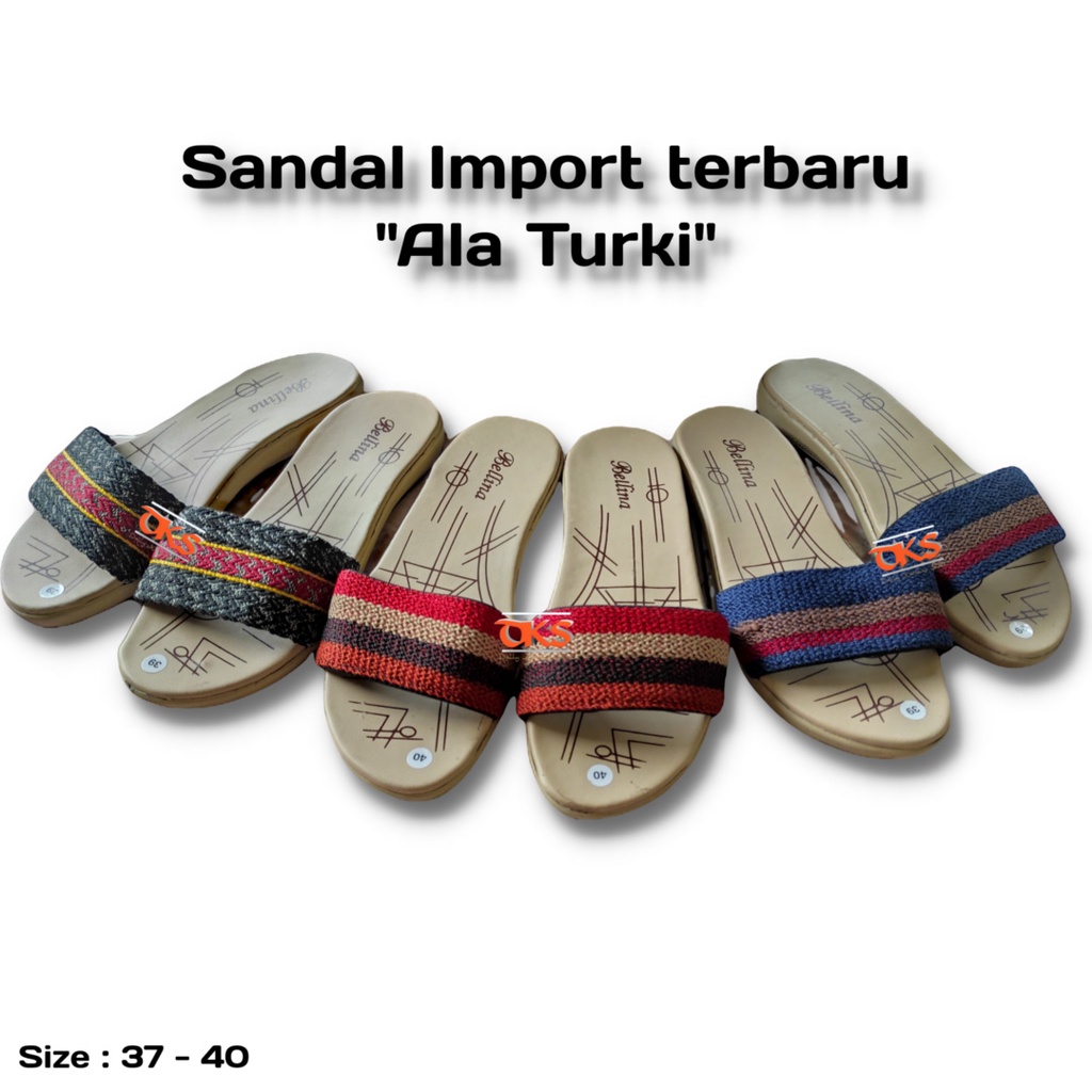 Sandal Teplek /Sandal Wanita Model Selop / sandal Ala Turki Size 37-40