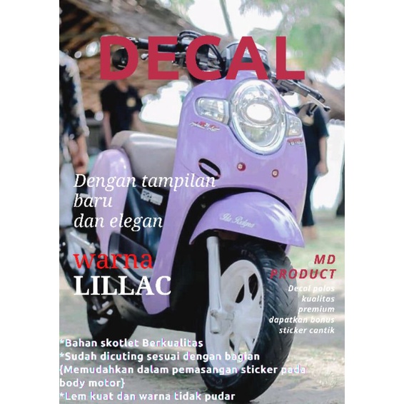 Decal polos Scoopy full body, skotlet Scoopy,sticker polos Scoopy, glossy dan doff