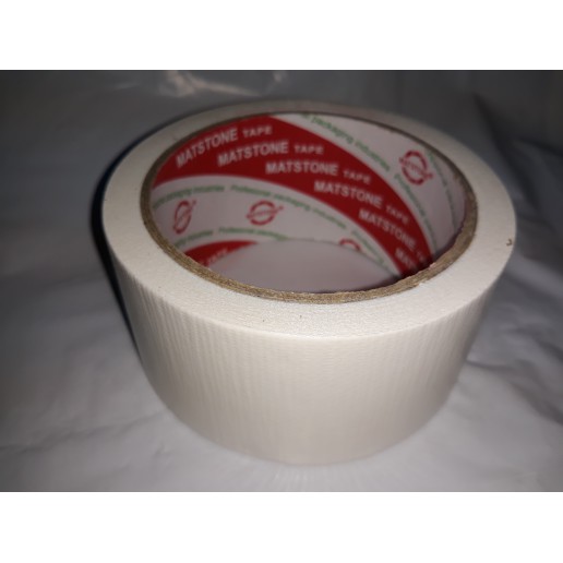 

Lakban kain putih 2 inch x 11 meter / cloth tape 48mm x 11 meter matstone