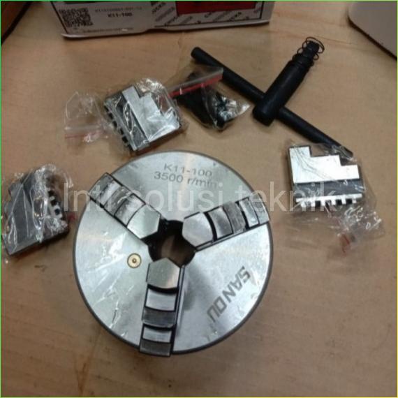 Chuck Bubut 4" 3 Jaw | Claw bubut 3 Kaki | Catok Kepala Bubut 4 inch