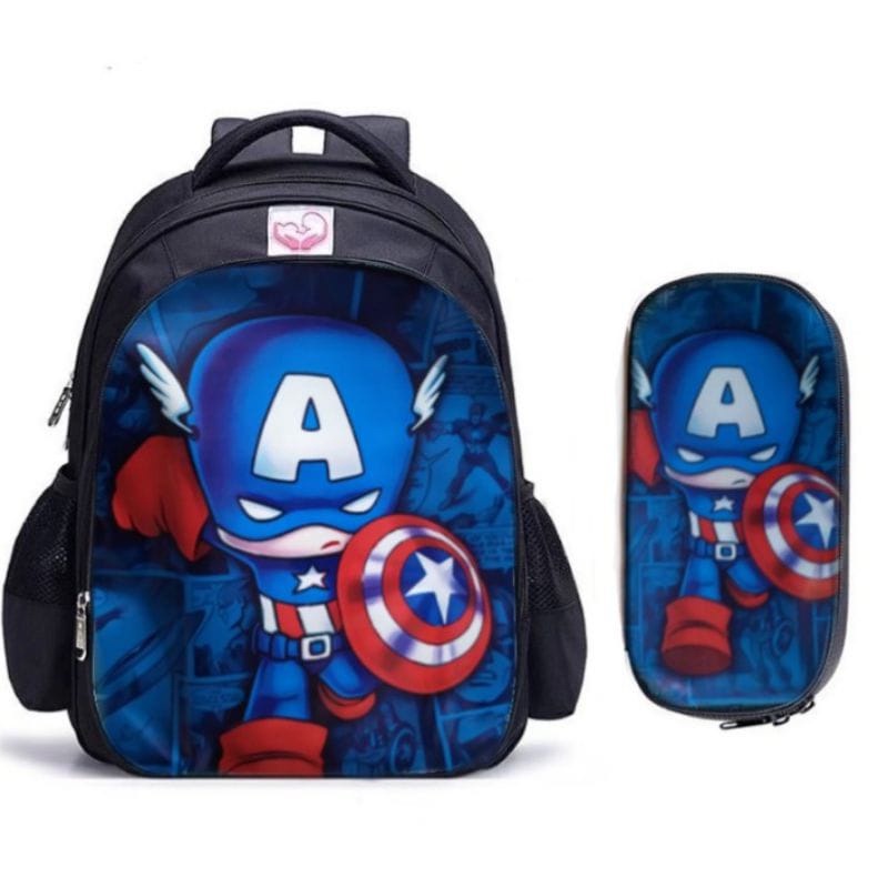 Ransel Anak First Avenger Backpack Sekolah TK PAUD Plus Tempat Pensil Bahan Kanvas BISA COD