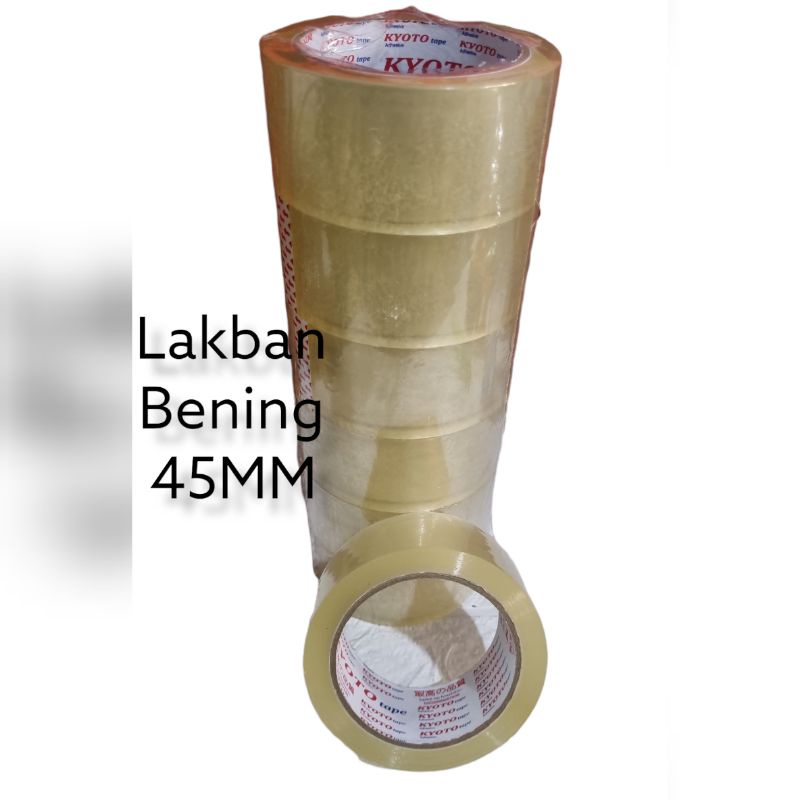 

Lakban bening 45 mm serol isi 6 sekoli isi 12 rool