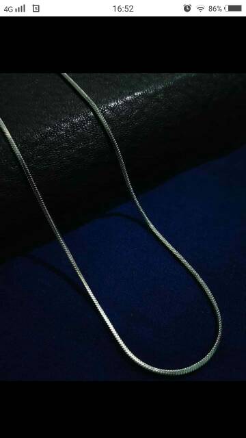 KALUNG TITANIUM PRIA KOTAK - SILVER DAN GOLD 45 CM MURAH BAGUS