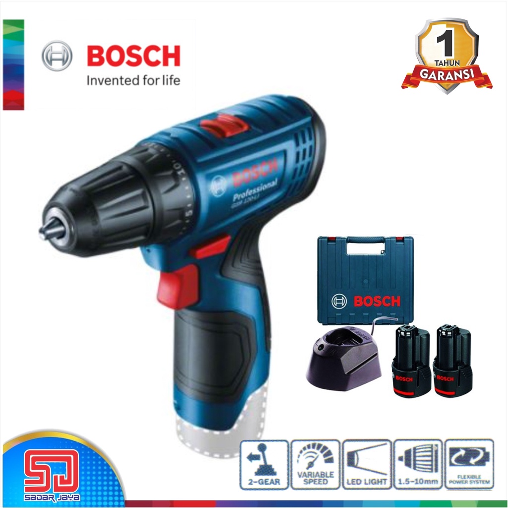 Bosch GSR 120-LI Mesin Bor Baterai 12V Cordless Drill Driver Portable Battery