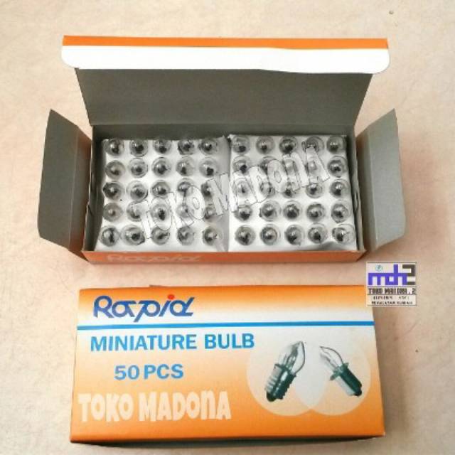 Bohlam Senter Drat 2,5 Volt - 2 batu Baterai | Bohlam Lampu Senter Rapid