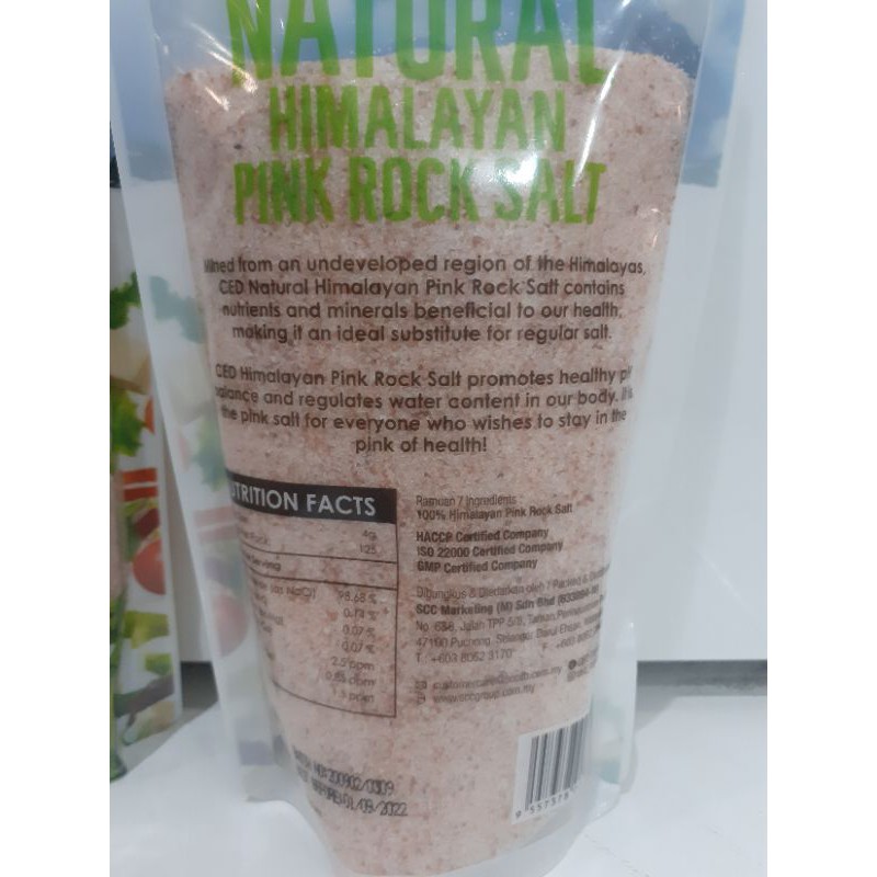 

GFD himalayan pink salt 1 kg. garam himalaya logo halal