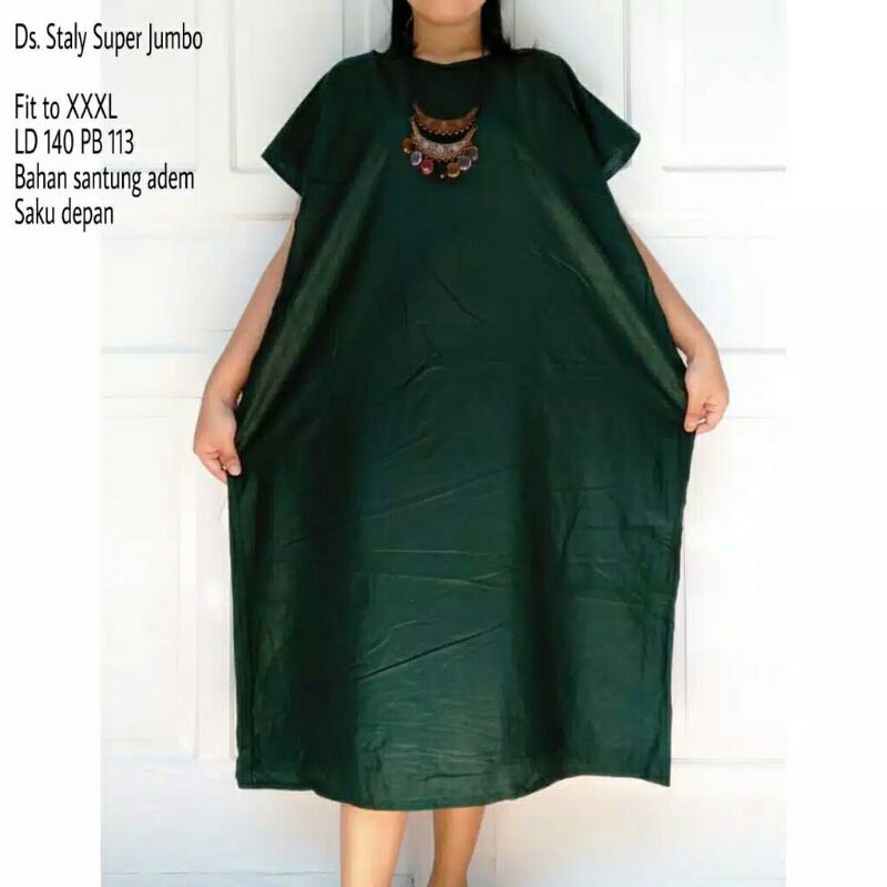 DASTER STALY JUMBO MURAH XXL LD140 RAYON DASTER STALY POLOS SUPER JUMBO BAJU TIDUR BIG SIZE DRRSS