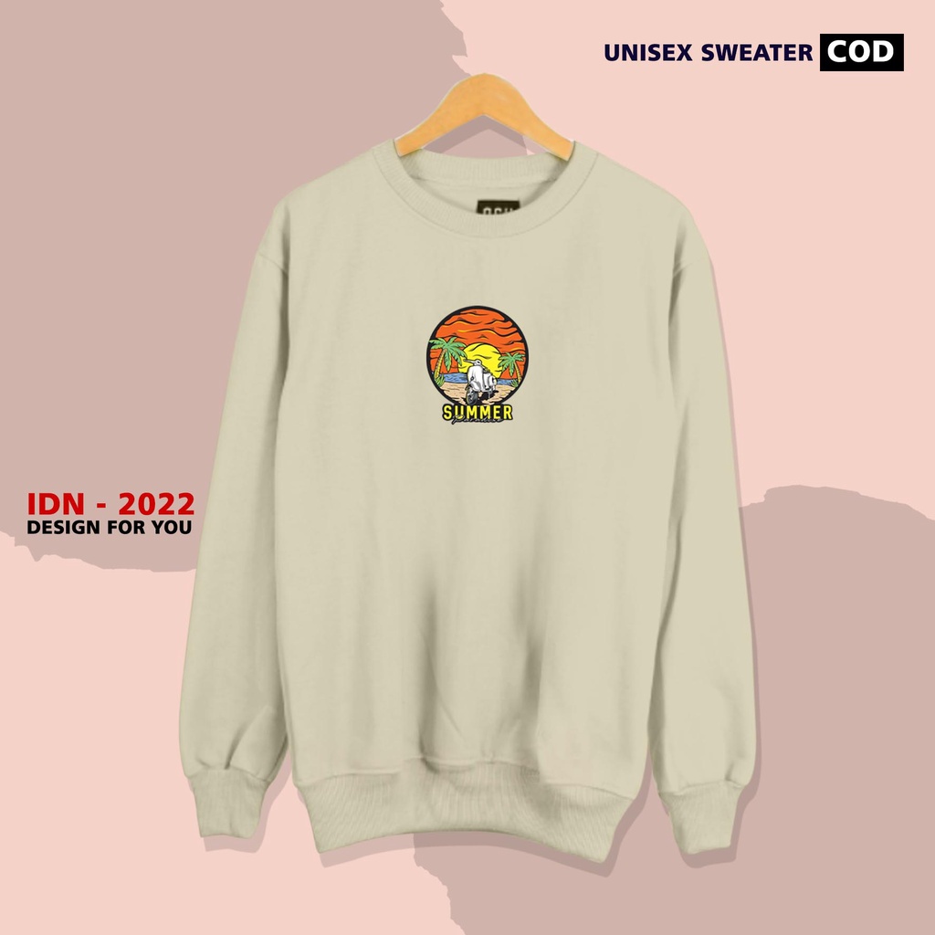 Brother Store - Sweater crewneck pria wanita - paradise vespa