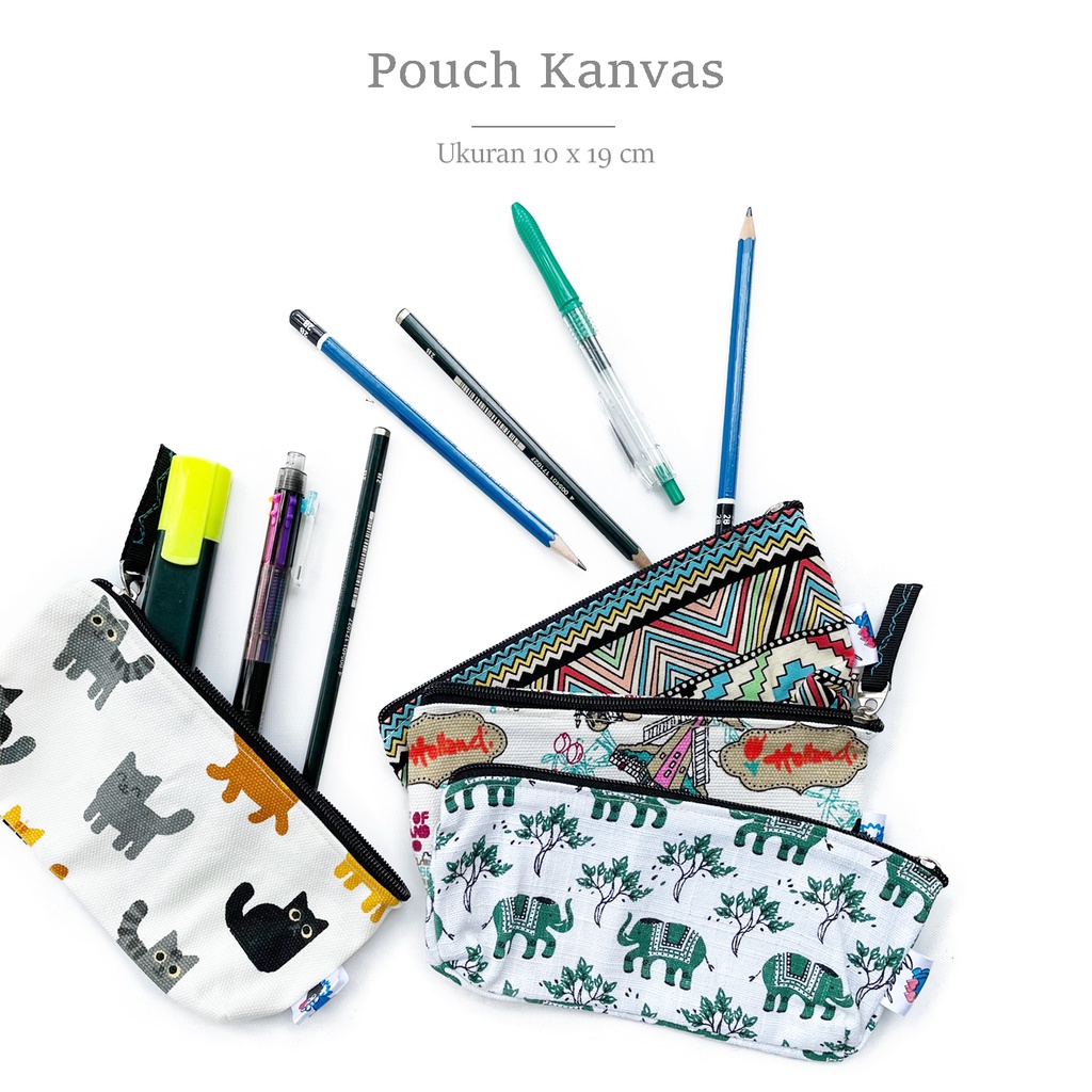 POUCH CANVAS TEBAL / SOUVENIR DOMPET KANVAS
