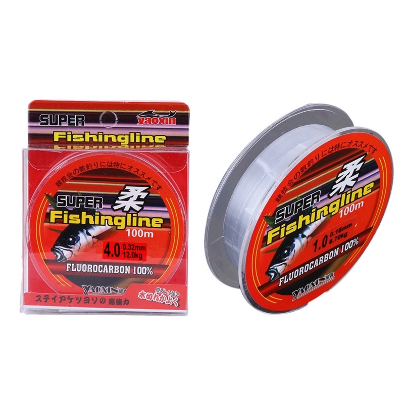 Senar Pancing Kuat Anti Kriting Fluorocarbon Line 4.0 Kekuatan Tarik 12Kg Transparent YAOXIN Super F