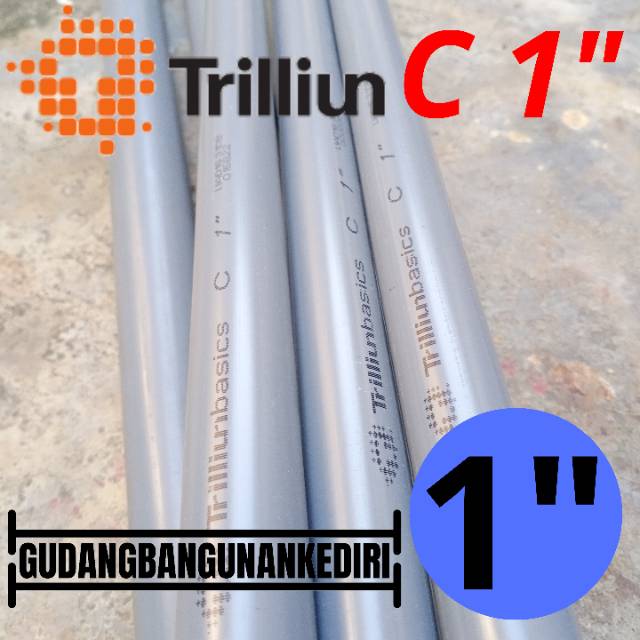 Pipa PVC C 1&quot; TRILLIUN | Pipa C 1&quot; ABU TRILLIUN per 1 meter (100cm)