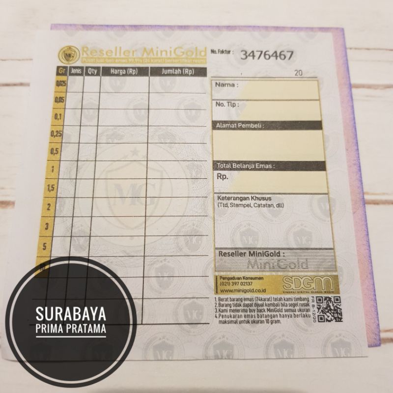 Nota Resmi Reseller Minigold tambahan