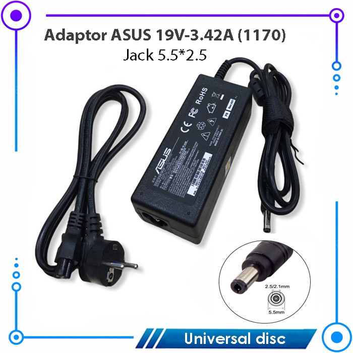 Charger Adaptor Compatible Laptop ASUS 19V 3.42A (1170)