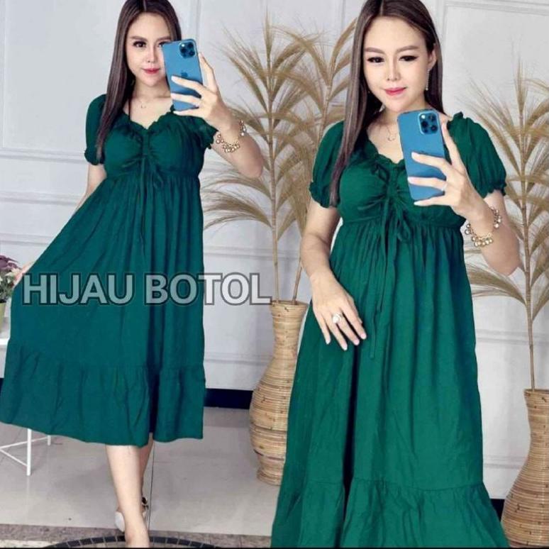 DASTER RAYON SERUT || DRESS SERUT MOTIF POLOS || RAYON SUPER ADEM HALUS || DRESS SERUT RAYON | MIDI 