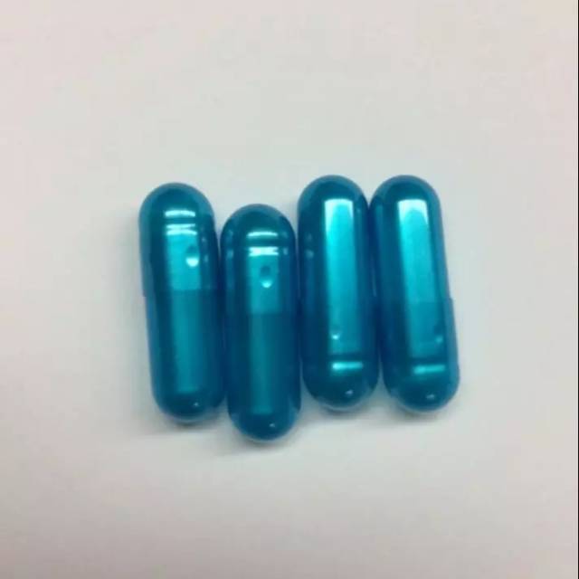 Kapsul Kosong No 0 Metalik Biru Isi 1000 Butir