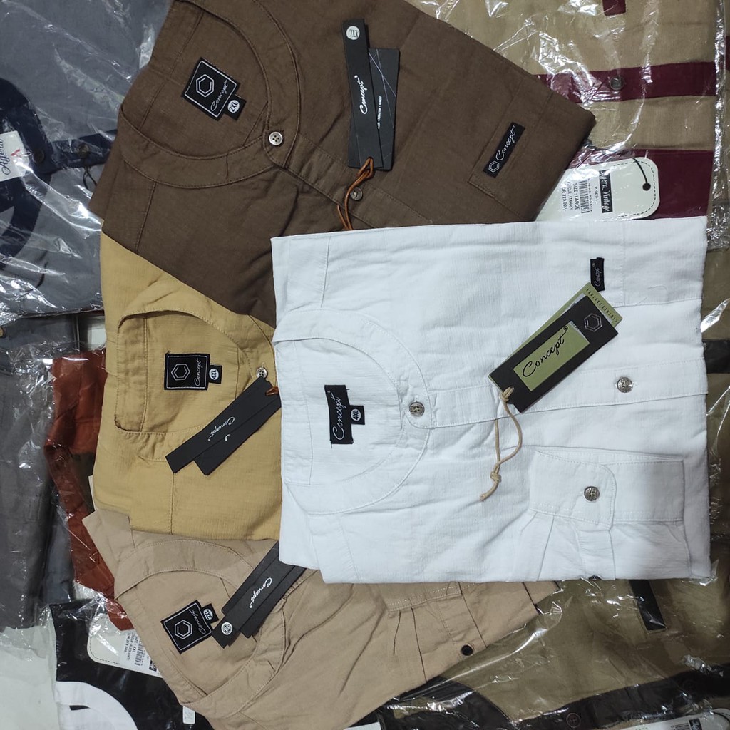 [ BIG SIZE ] BAJU KURTA KEMEJA KOKO KEMKO PRIA LENGAN PANJANG FULL KANCING ORIGINAL TERBARU CONCEPT