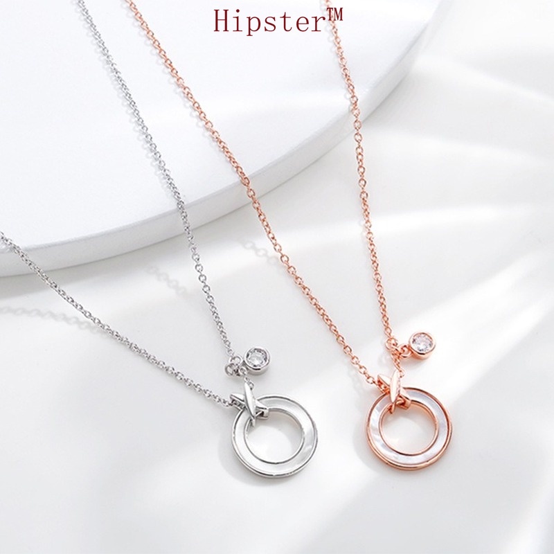 Special Interest Light Luxury Ins Style Fashion Personality White Shell Pendant Circle Necklace