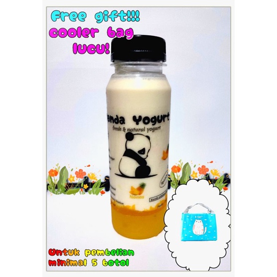 

Free Gift!!! Yoghurt buah asli home made berhadiah cooler bag lucu (5botol)@250ml