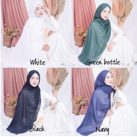 PASHMINA HIJAB - Bahan Ceruty Babydoll Lembut Adem - Warna Pastel Cantik