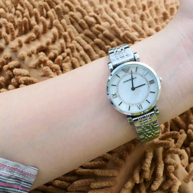 Jam EmporiioArmani wanita rantai stainless + free gelang (random)