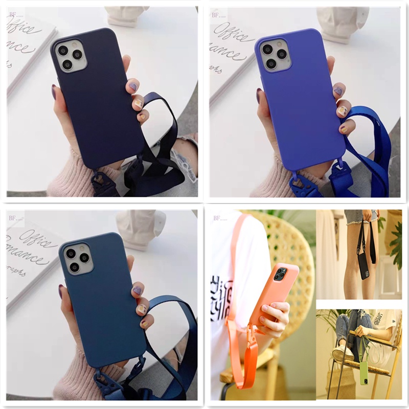 Case Iphone 11 Silicone Diagonal Lanyard 11promax 13 12 X XR XSMAX 6 8 7 Plus Anti-drop and Anti-lost 12mini 13mini