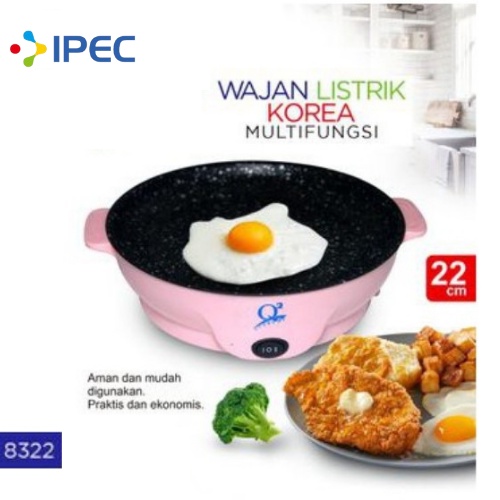 Panci elektrik Korean Pan Fried 22 CM Panci BBQ MULTIFUNGSI Listrik Panci Elektrik BBQ Multifungsi / Panci Travel 8322